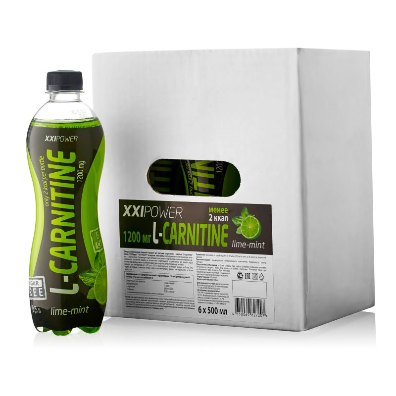 XXI Power Напиток L-Карнитин Вкус:Лайм-Мята, 6х500 мл