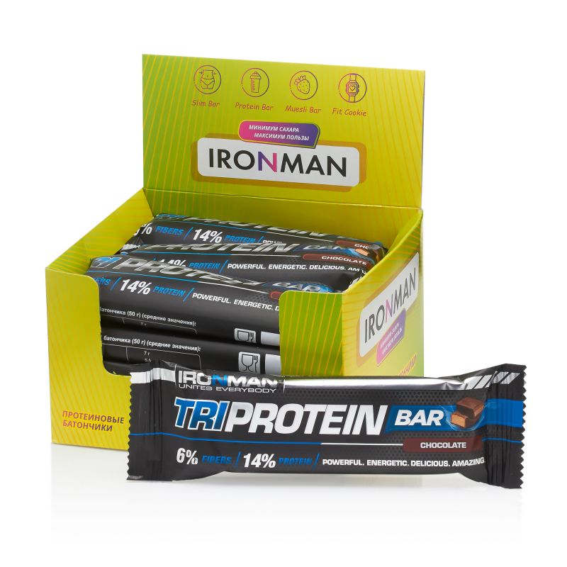 IRONMAN TRI Protein Bar, шоу-бокс 12x50г
