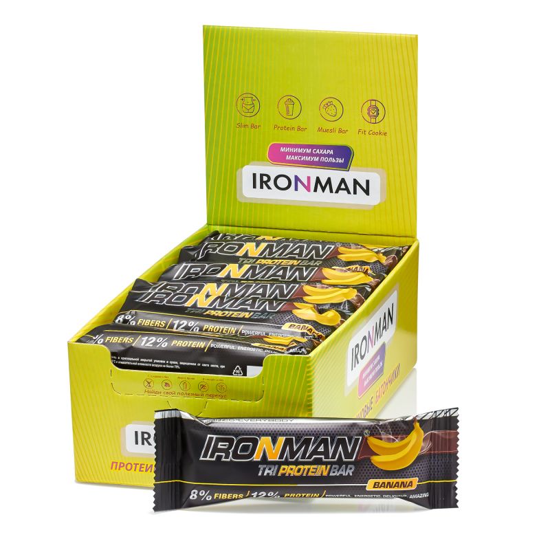 IRONMAN TRI Protein Bar, шоу-бокc 24x50г, 2 вкуса