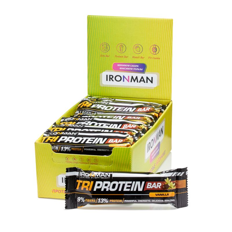 IRONMAN TRI Protein Bar, шоу-бокc 24x50г, 2 вкуса