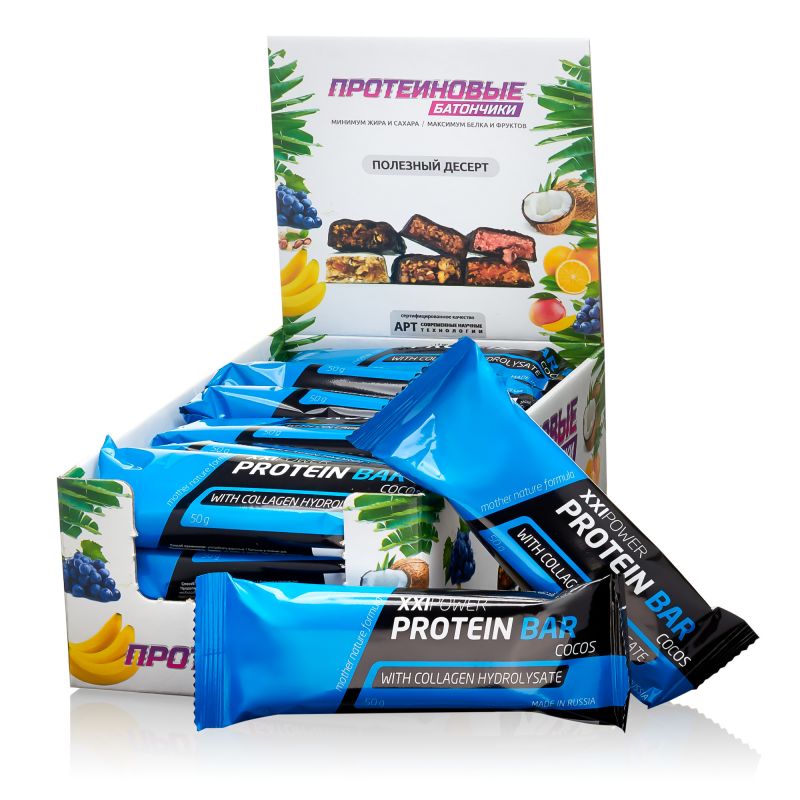 XXI Power Protein Bar с коллагеном, 24 шт.
