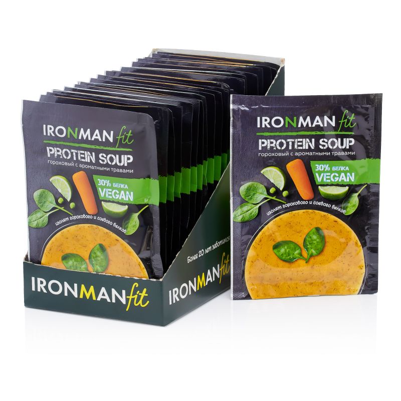 IRONMAN IRONMAN FIT Концентрат пищевой - сухой белковый суп (гороховый с ароматными травами)