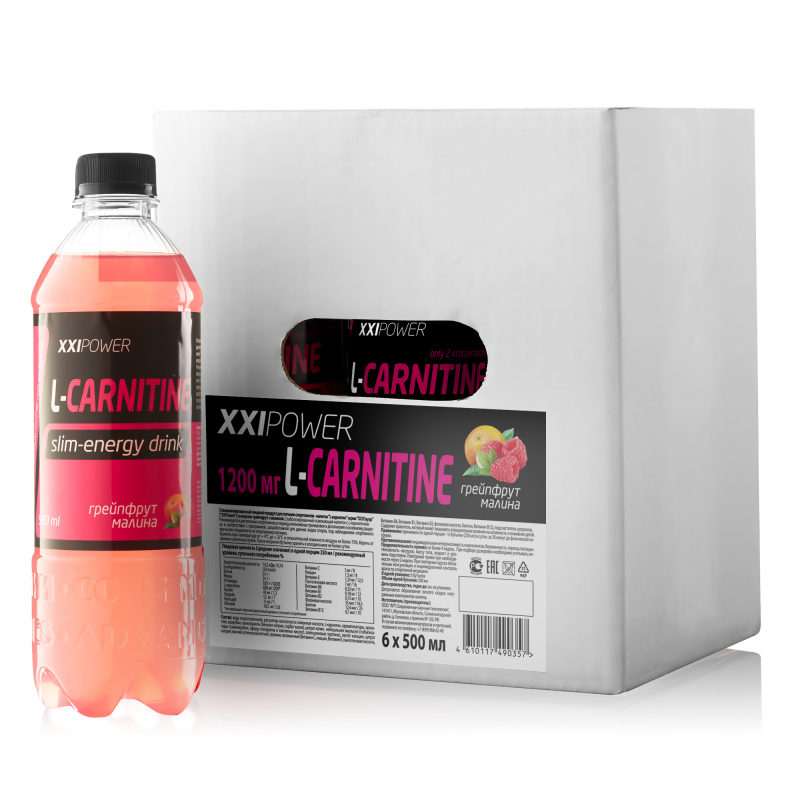 XXI Power напиток "L-Карнитин" (грейпфрут с малиной) 0,5 л Бокс 6 шт.